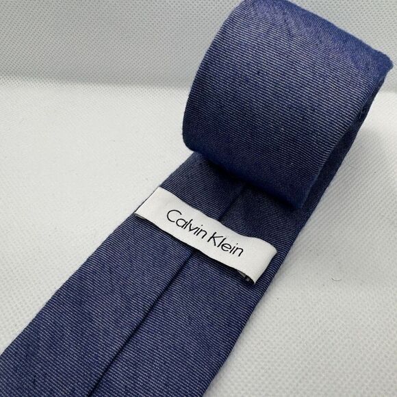 Calvin Klein Navy designer neck tie jean look - Picture 4 of 4